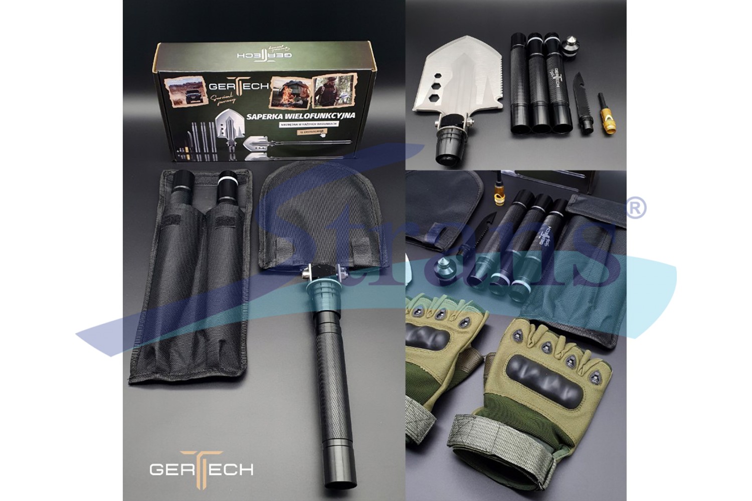 Лопата Багатофункціональна Саперна З Металевою Ручкою Gertech